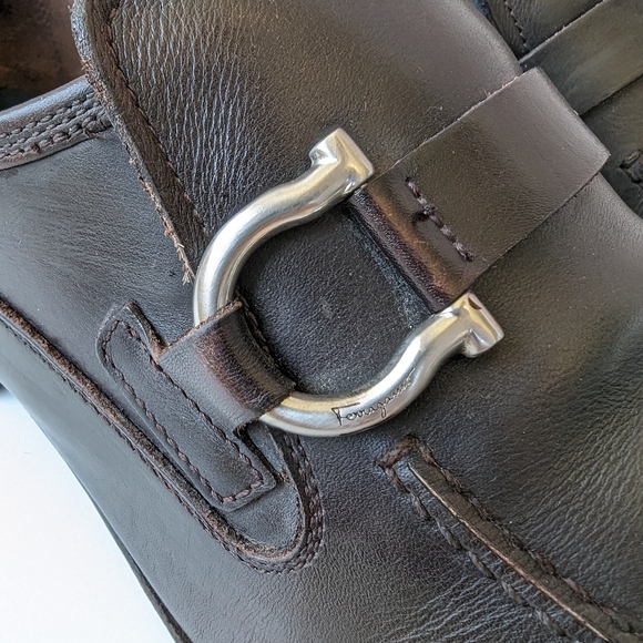 SALVATORE FERRAGAMO LEATHER MEN'S SHOES - Picture 4 of 14